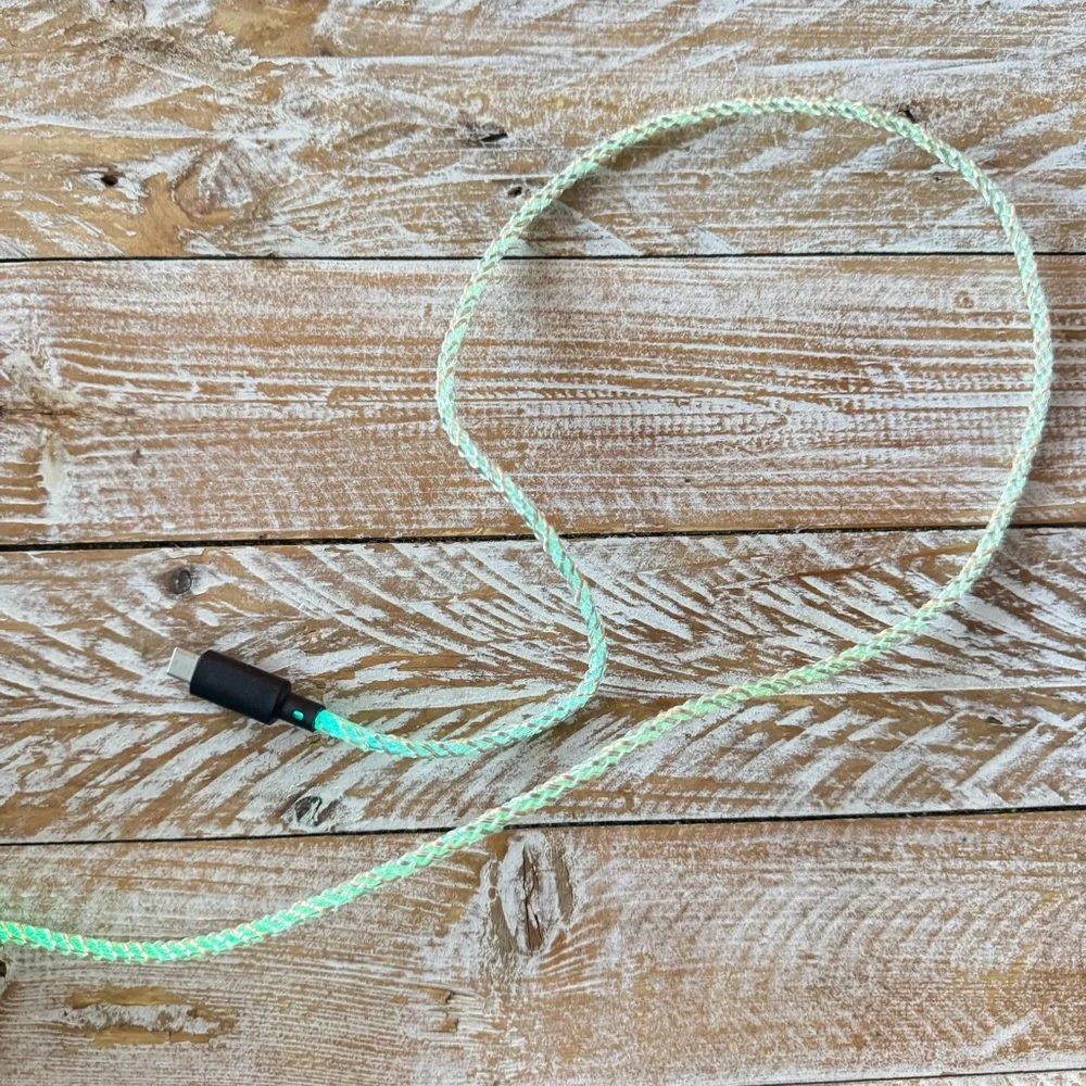 🍭35” Multi Color Light Up Charging Cable USB A - USB C🍭 +Color changing USB plug